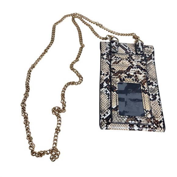 Source Unknown Handbags - Crossbody Phone Bag Womens Small Brown Snakeskin Chain Wallet Purse Card Holder
